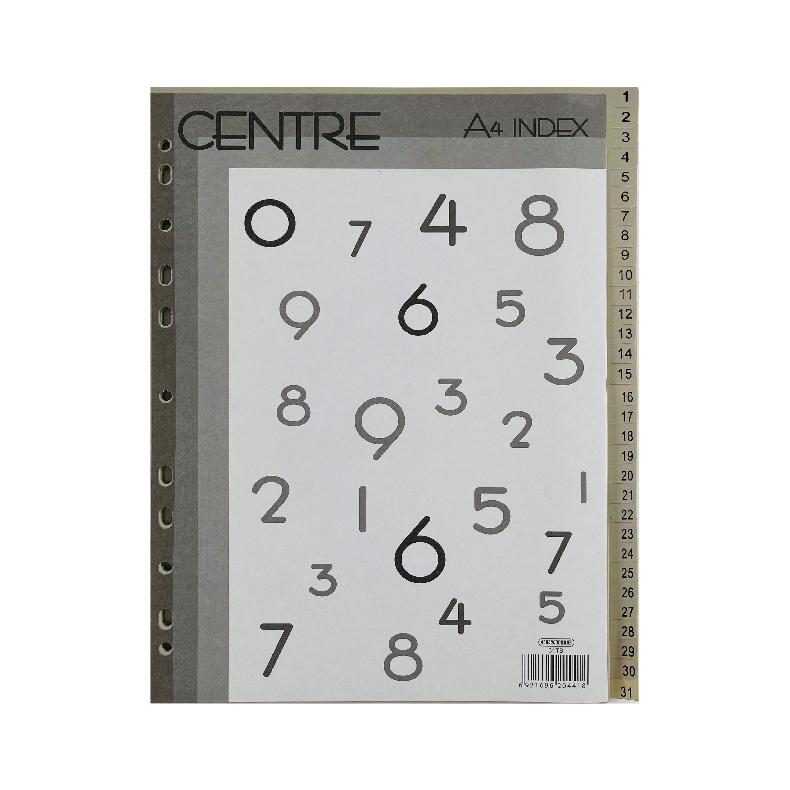 Centre Alphabet / Numeric Index Divider - A4
