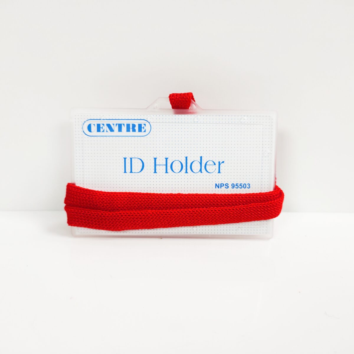 ID Holder with Lanyard Red